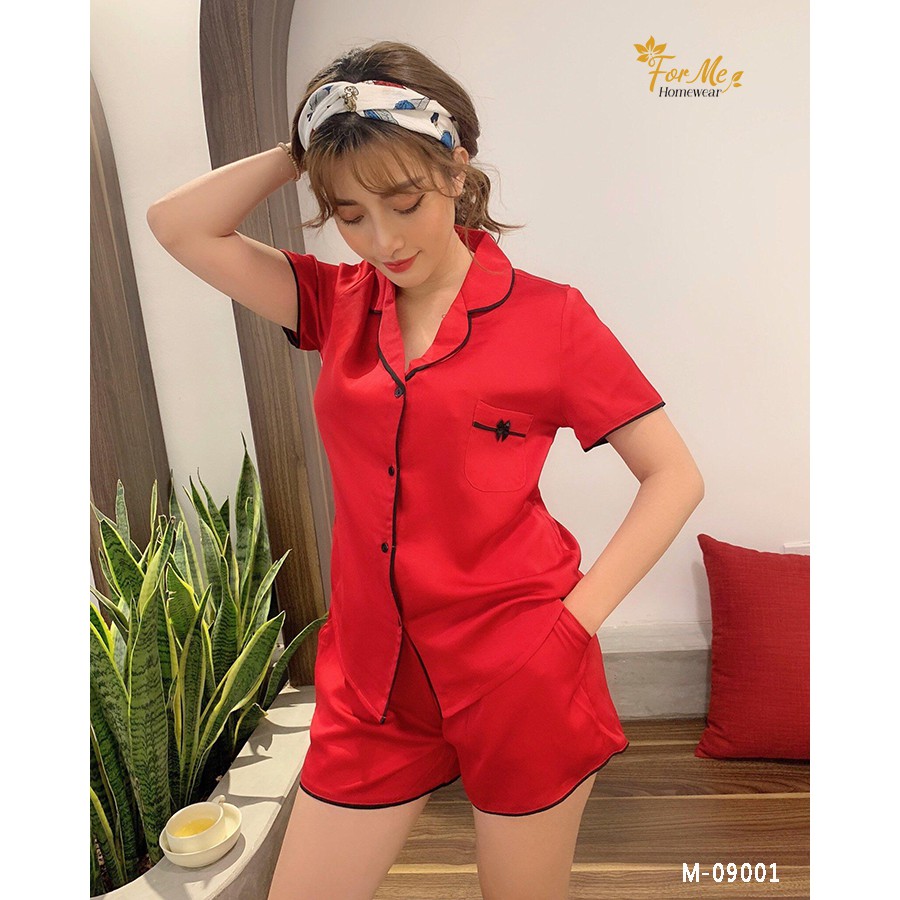 Bộ đồ ngủ, mặc nhà chất Lụa Giấy Luxury QUẦN ĐÙI TRƠN NÉ 09 ,forme pijama