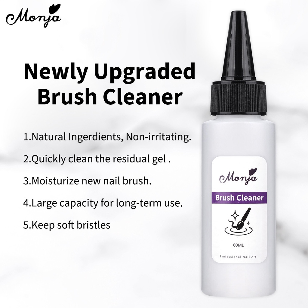 Nước rửa cọ móng tay MONJA UV gel acrylic làm sạch nhanh chóng chuyên nghiệp 30/ 60ml