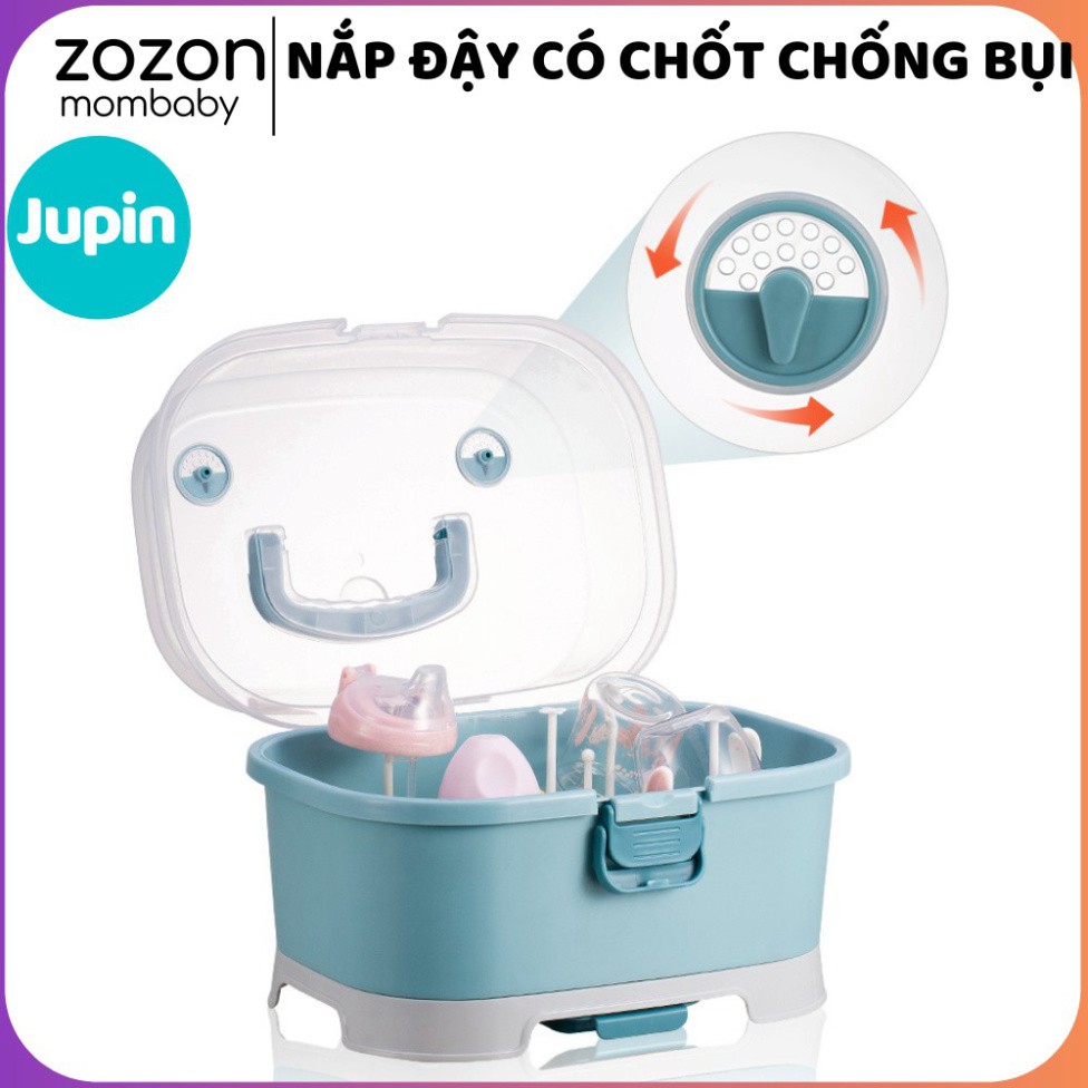 [ DEAL SỐC] Giá úp bình sữa Jupin, khay úp bát, hộp bảo quản bình nước máy hút sữa có nắp đậy chống bụi kháng khuẩn "