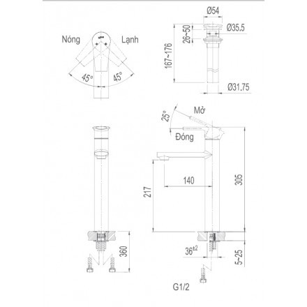 Vòi chậu rửa Lavabo Đặt Bàn nóng lạnh Inax LFV-7100SH chính hãng bảo hành theo hãng 2 năm giá rẻ giá tốt nhất thị trường