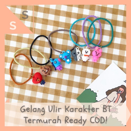 (Simplyshop) Vòng Tay/Dây Thun Buộc Tóc Cao Su Hàn Quốc Dễ Thương Kpop Army Thời Trang Quà Tặng Lưu Niệm Trẻ Em Nhập Khẩu Từ Hàn Quốc