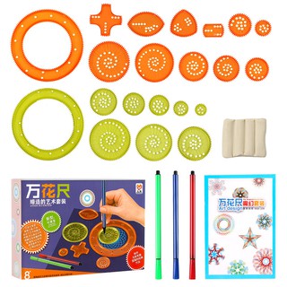 Bộ đồ chơi vẽ Spirograph 27 chi tiết, đồ chơi giáo dục trẻ em sáng tạo, quà tặng cho bé