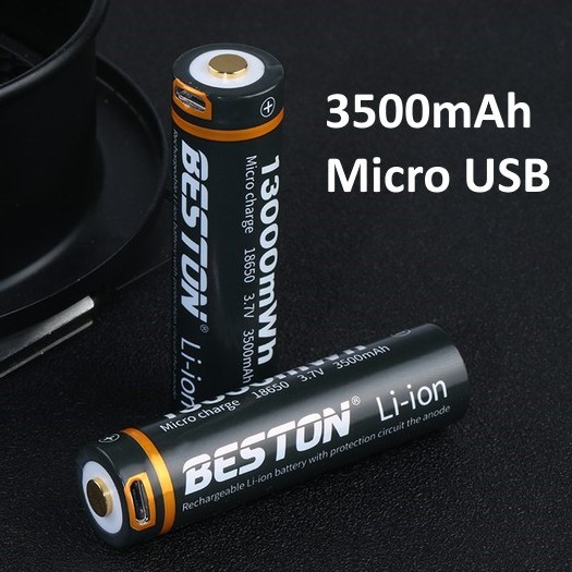 [P66] Pin sạc BESTON 18650 3100mAh 70M-35 có mạch bảo vệ, tích hợp cổng sạc li-ion 3.7v