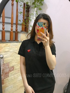 <Ảnh thật> Polo thêu tim