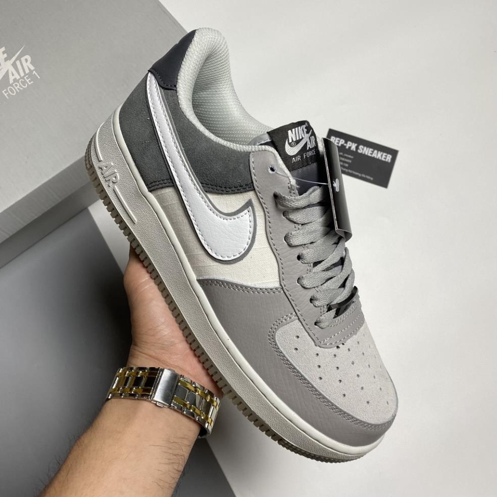 Giày Air AF1 Foce 1 Trắng Xám Lông Chuột, Giày Thể Thao Af1 Xám Trắng Dễ Phối Đồ Hot 2022 Full Box Bill