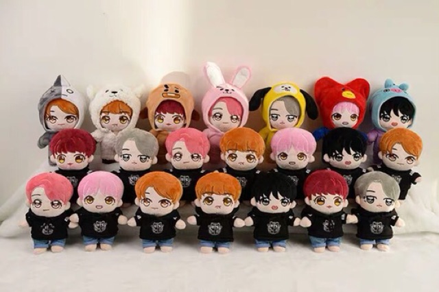 [Nhập TOYMAY giảm 10K Xu][MUA 1 ĐƯỢC 3] Doll BTS V JUNGKOOK SUGA J-Hope JIMIN JIN RAPMONTER kèm 3 bộ outfit (bup bê)