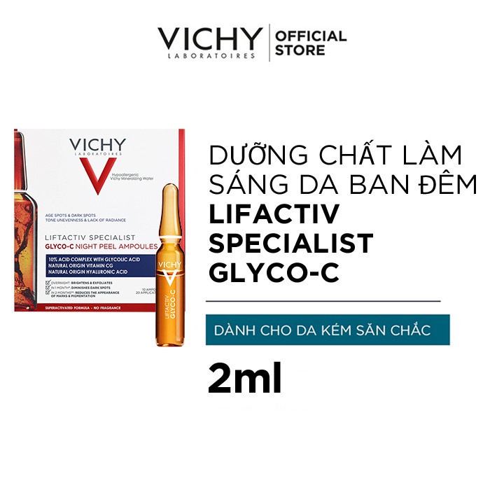 Bộ tinh chất giúp giảm thâm nám và làm sáng da ban đêm Vichy Liftactiv Specialist Glyco-C