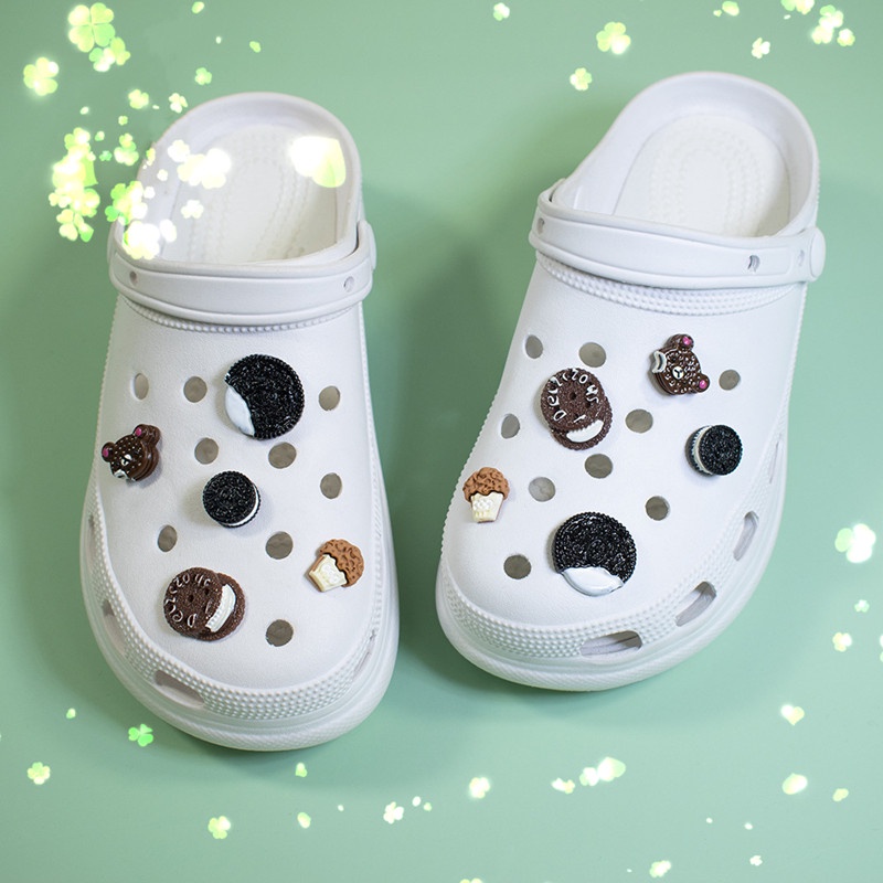 Phụ Kiện Khóa Giày Crocs Hình Gấu/Hoa/Hoạt Hình Dễ Thương Dành Cho Bé