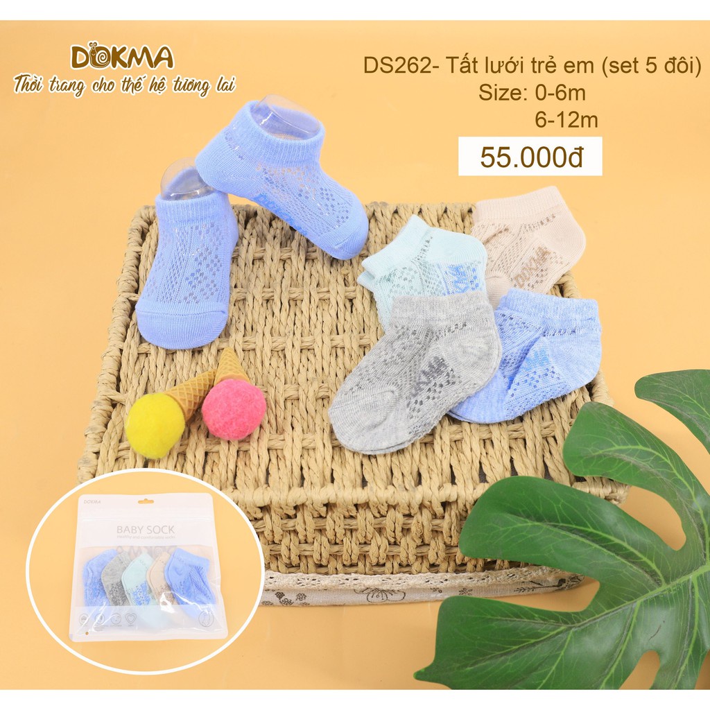 Dokma - tất lưới trẻ em sét 5 đôi cho bé từ 0-12 tháng tuổi