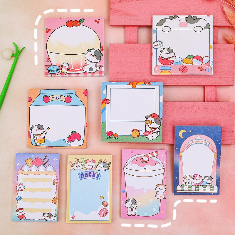 Sổ tay mini, sổ xé A7, giấy NOTE 80 trang hình thù ngộ nghĩnh - giao hình ngẫu nhiên
