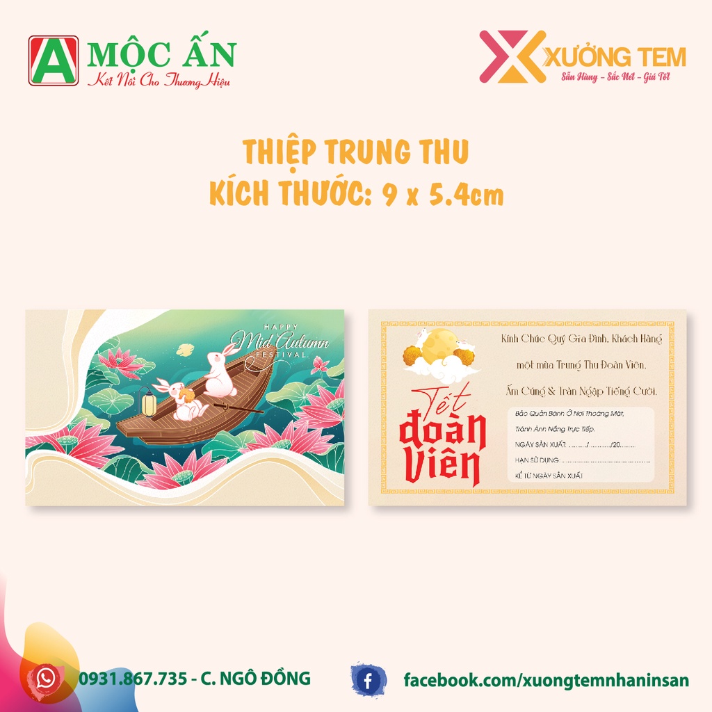 Thẻ Chúc, Thiệp Chúc Tết Trung Thu, Card ghi Nsx - Mẫu Mới 2022