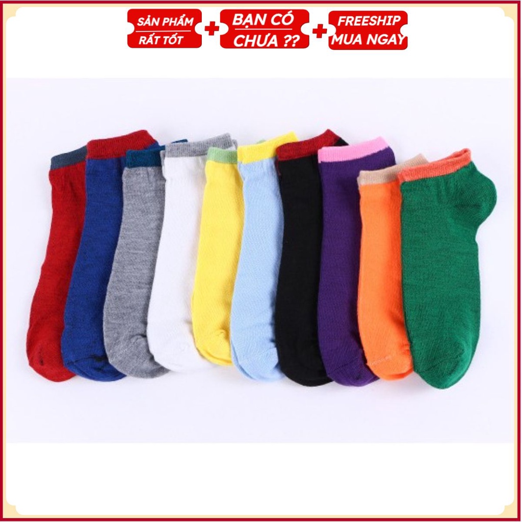 Set 06 Đôi Tất Cổ Ngắn Nam/Nữ Free Size Co Giãn - Kiểu Dáng Trẻ Trung