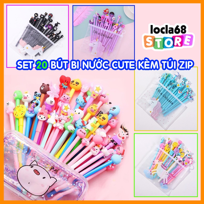 SET 20 cây bút bi cute hình đầu thú siêu dễ thương