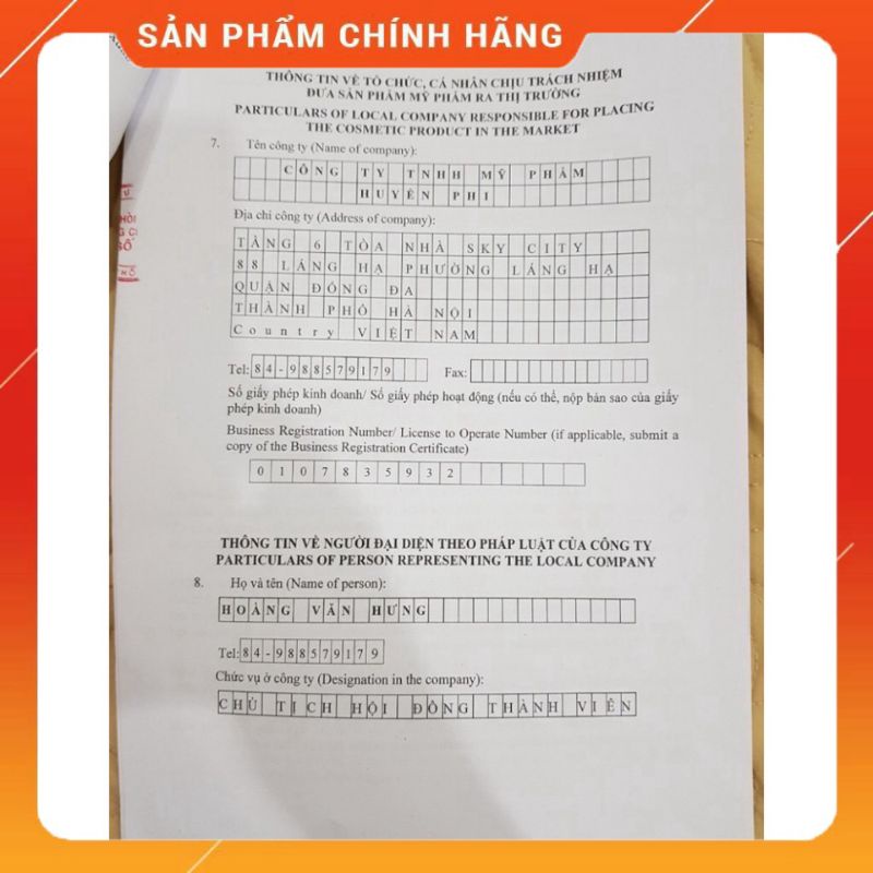 Tẩy lông Huyền Phi Chính Hãng