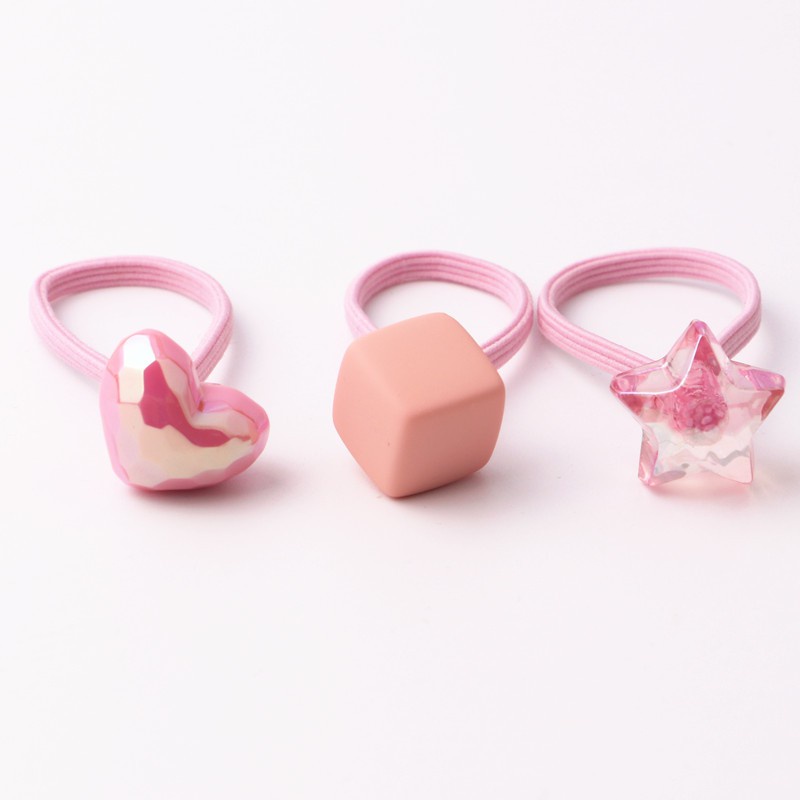 Bộ 3 dây buộc tóc màu đơn giản co giãn dành cho bé gái