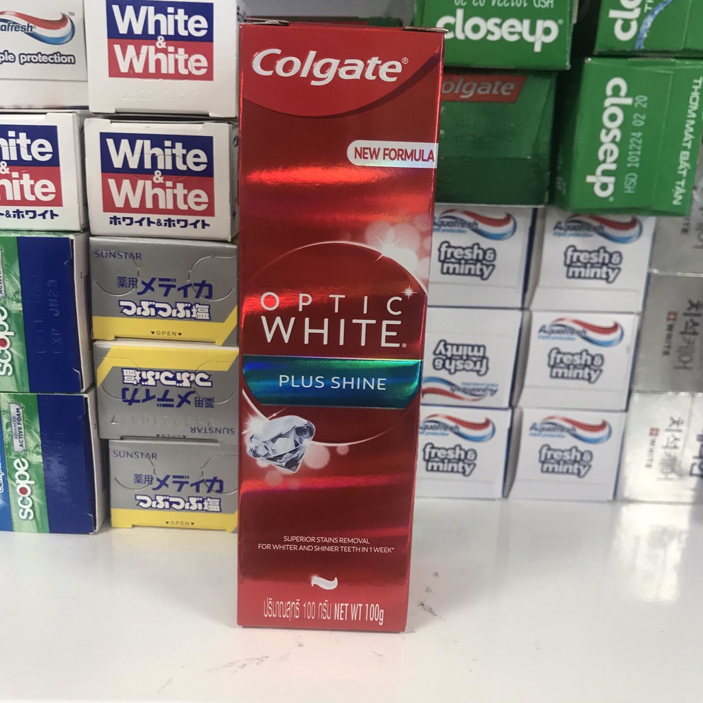 Kem đánh răng trắng răng COLGATE Optic White Plus Shine - kem đánh trắng răng 100g