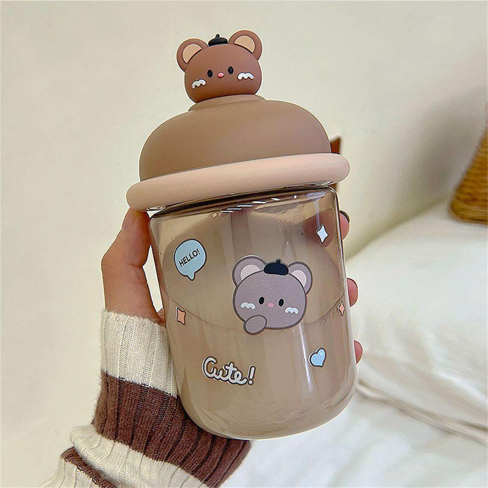 WTTLE Bình Nước Nhựa 436ml Chống Rò Rỉ Có Dây Đeo Dễ Thương Cho Bé / Học Sinh