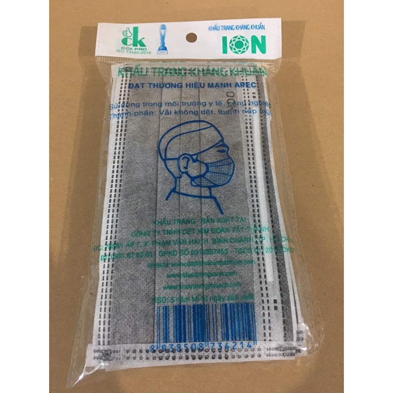 Khẩu Trang Y Tế Xám 4 Lớp @