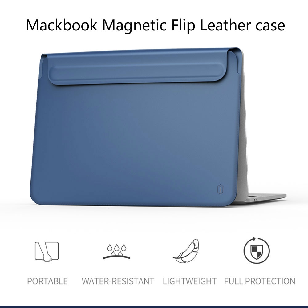 WIWU Leather Sleeve for 12 13 15 MacBook Air Waterproof Laptop Bag Case MacBook Pro Thin Magnetic Flip Notebook Cover