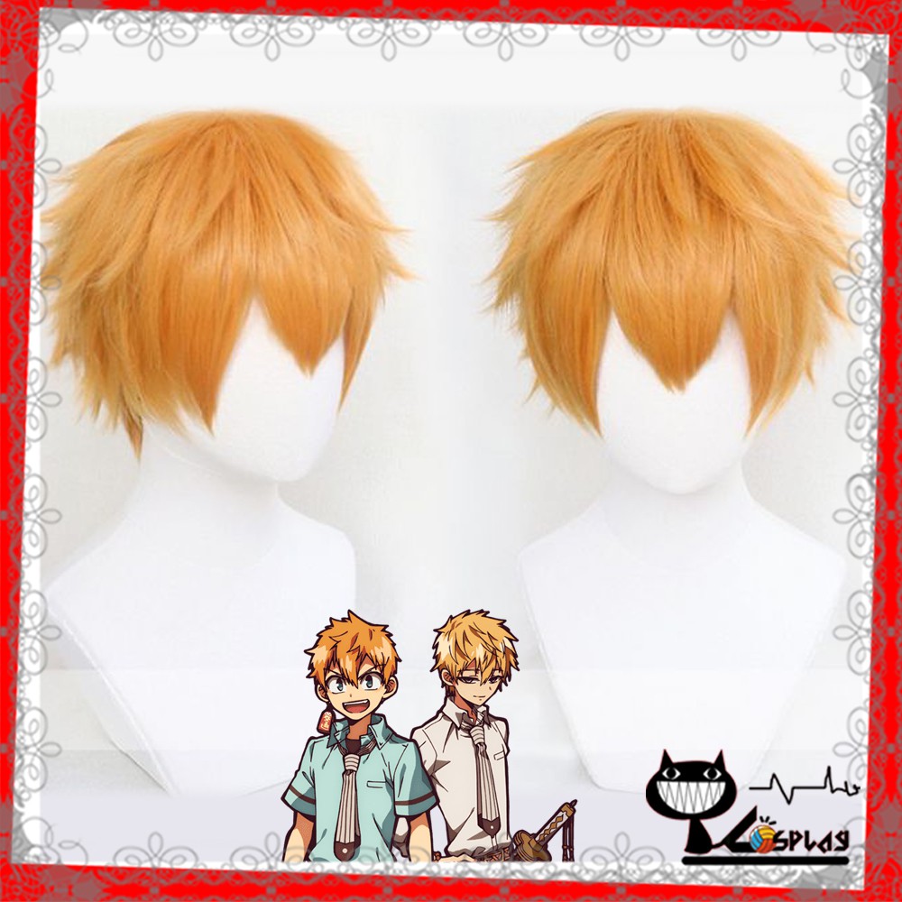 [Sẵn] Wig/tóc giả cosplay anh em Minamoto Kou/ MinamotoTeru - Hanako Toilet (cơ bản nam xù vàng cam) tại Miu Cosplay