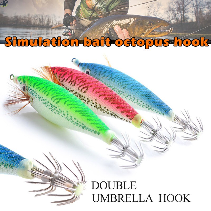 LL 5pcs 11cm Fishing Lure Shrimp Bait Wobbler Luminous Squid Hook Light Jigs