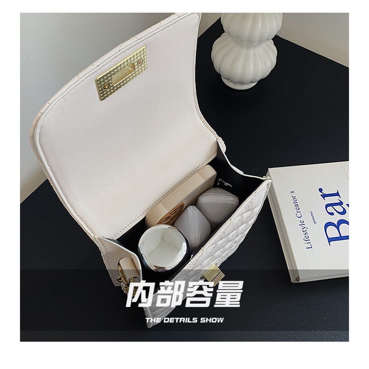 Túi đeo chéo JASMIN NOIR họa tiết sọc caro phối dây xích thời trang cho nữ