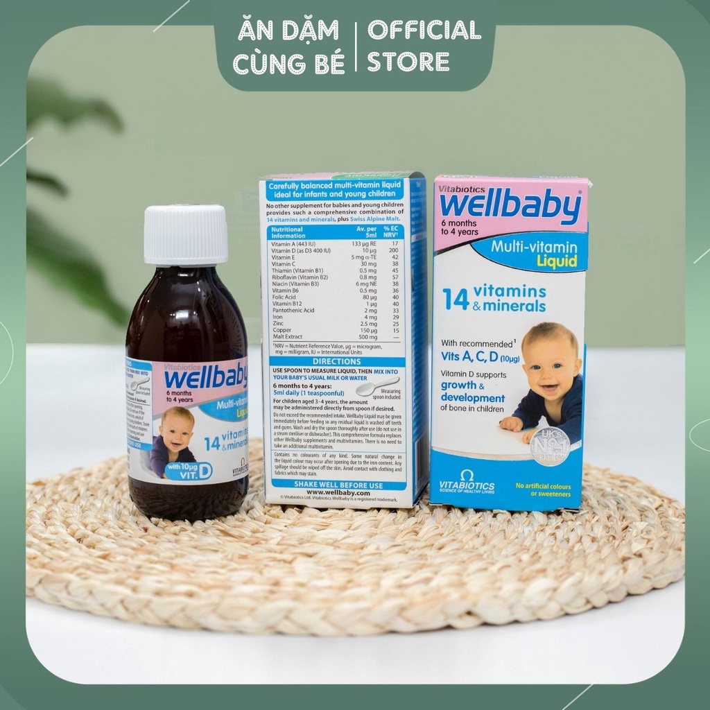 Vitamin tổng hợp cho bé WELLBABY ANH siro giúp tăng đề kháng ăn ngon ngủ ngon 50212