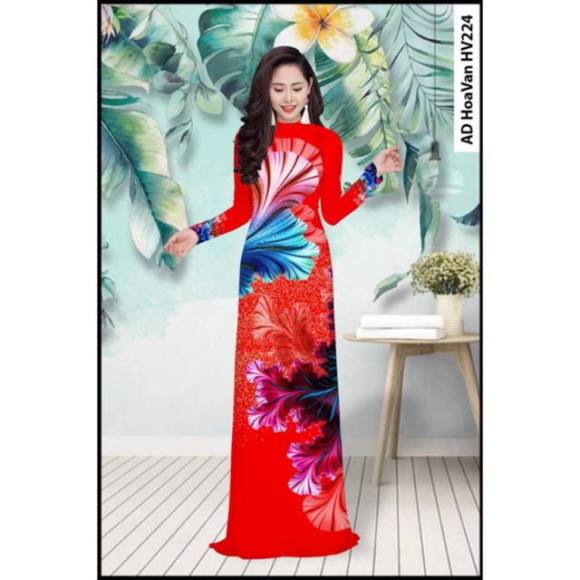 ÁO DÀI LỤA IN 3D hàng cao cấp cả bộ