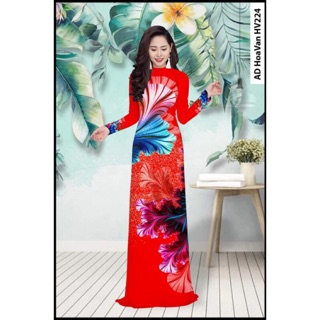 ÁO DÀI LỤA IN 3D hàng cao cấp cả bộ