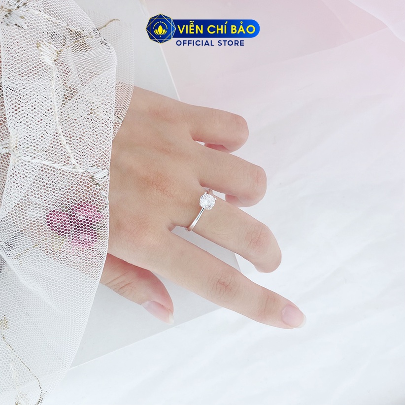Nhẫn bạc nữ đính đá trơn chất liệu bạc 925 thời trang phụ kiện trang sức Viễn Chí Bảo N400057