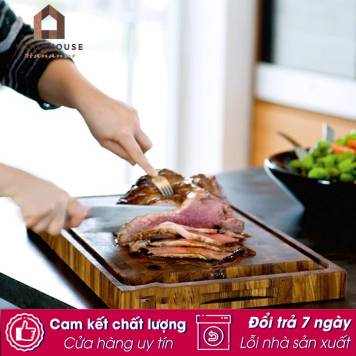 Thớt Gỗ Teak (Đạt Tiêu Chuẩn KIỂM ĐỊNH) Đẳng Cấp Phong Cách Âu Mỹ - Thớt Gỗ Cắt Thái Chặt Hoặc Trang Trí Thức Ăn