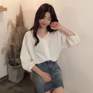 Sơ Mi Thô Nữ Tay Chun Ulzzang ( Có ảnh thật )