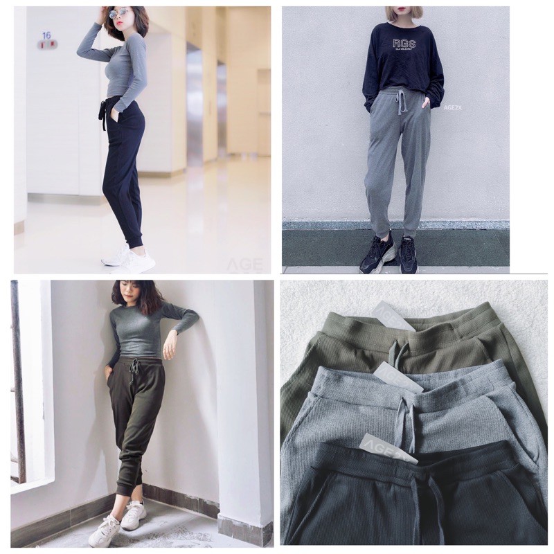 Quần Jogger Thun Gân AGE2X hàng VNXK chất lượng cao hàng xuất đi 3 miền nhiều năm liền với chất lượng 3 KHÔNG