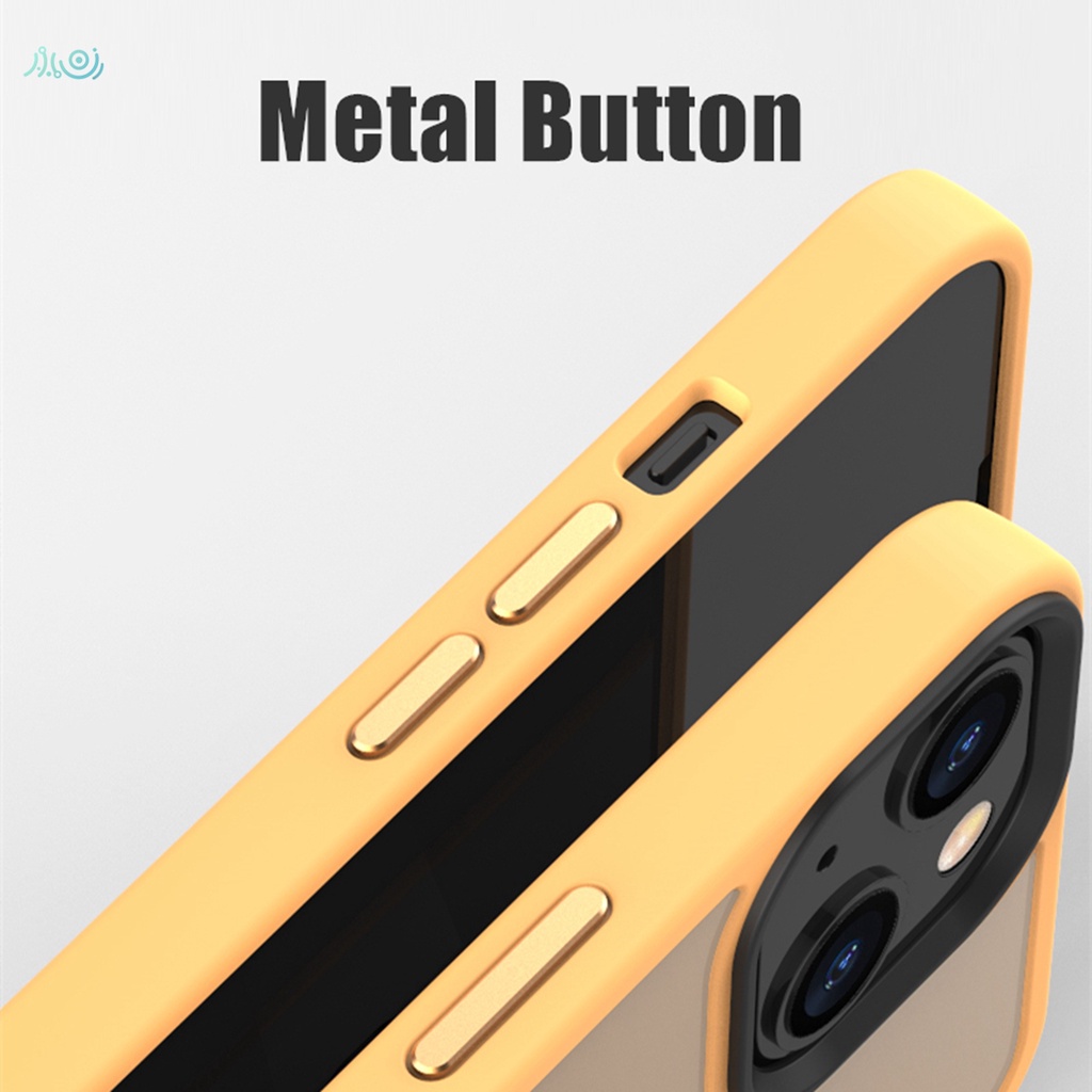 Ốp điện thoại Silicone nhám chống sốc 2 trong 1 có nút bấm kim loại thích hợp cho iPhone 13 Pro MAX 11 12 Pro MAX