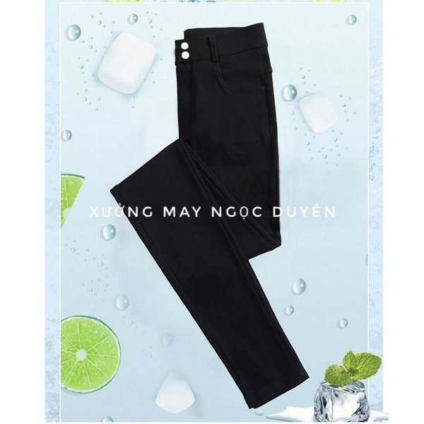 Quần legging nữ cạp khóa cao gen bụng nâng mông có túi 2 cúc - Quần legging đen dài vải dày Umi co giãn tập gym thể thao