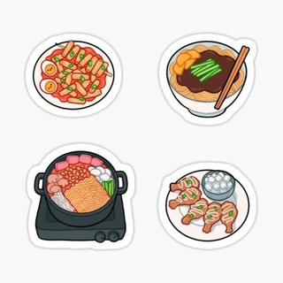 sticker đồ ăn hàn