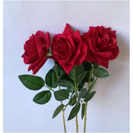 Hoa giả đóa hoa hồng nhung 10cm