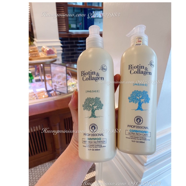 Cặp dầu gội Biotin & Collagen Ý