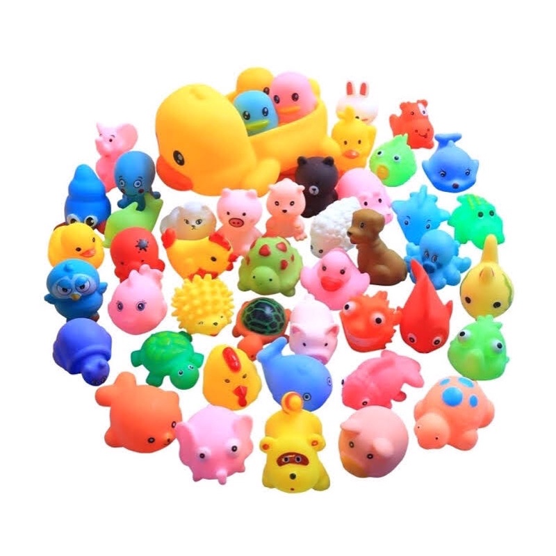 Set 5 Con Chút Chít Cho Bé ( Bóp Phát Tiếng Kêu) Làm Đồ Chơi Nhà Tắm, Đồ Chơi Cho Bé