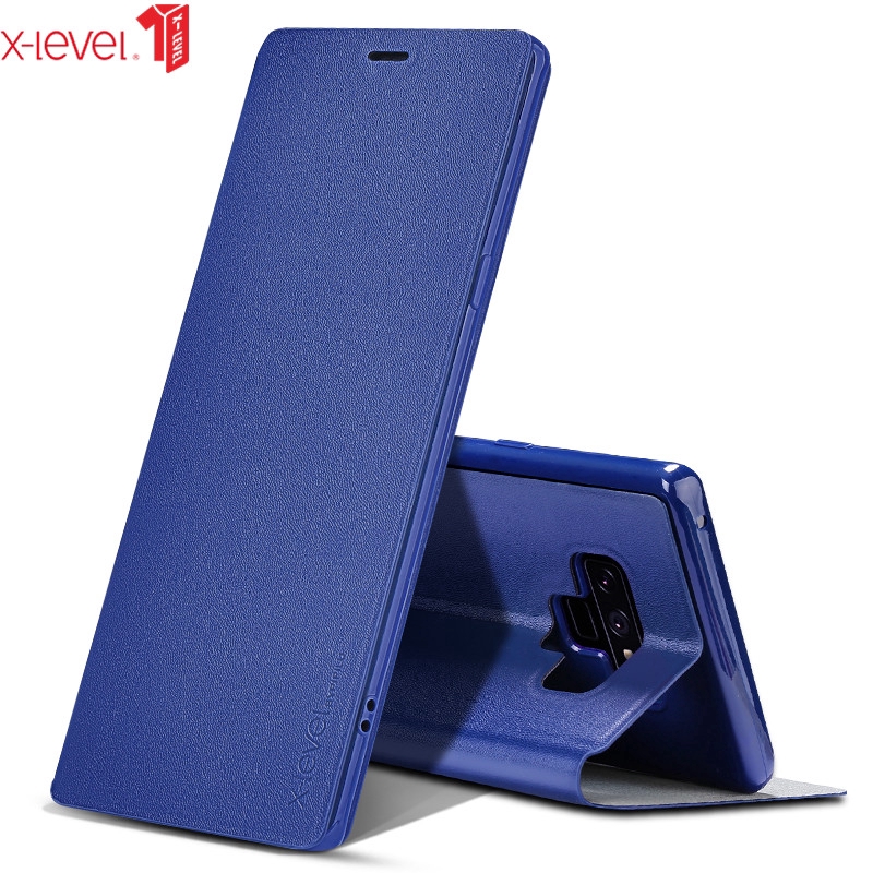 Bao da điện thoại nắp gập nam châm có ngăn đựng thẻ kiểu doanh nhân cho Samsung Galaxy Note 9