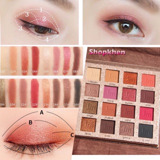 Bảng phấn mắt JEAN MISS 16 ô nhũ lì