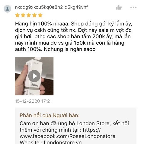 (Hàng Auth, có bill ) Serum mờ thâm, giảm bọng mắt The Ordinary Caffein Solution 5% + EGCG