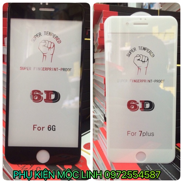 KÍNH CƯỜNG LỰC 5D    6/6PLUS/7/7PLUS 8 8Plus iPhone X