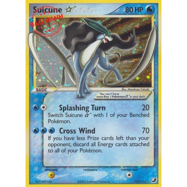 Bài Pokemon Suicune 115 115 sản xuất năm 2005 Pokemon ngựa hệ nước truyền thuyết 1459 d7 77