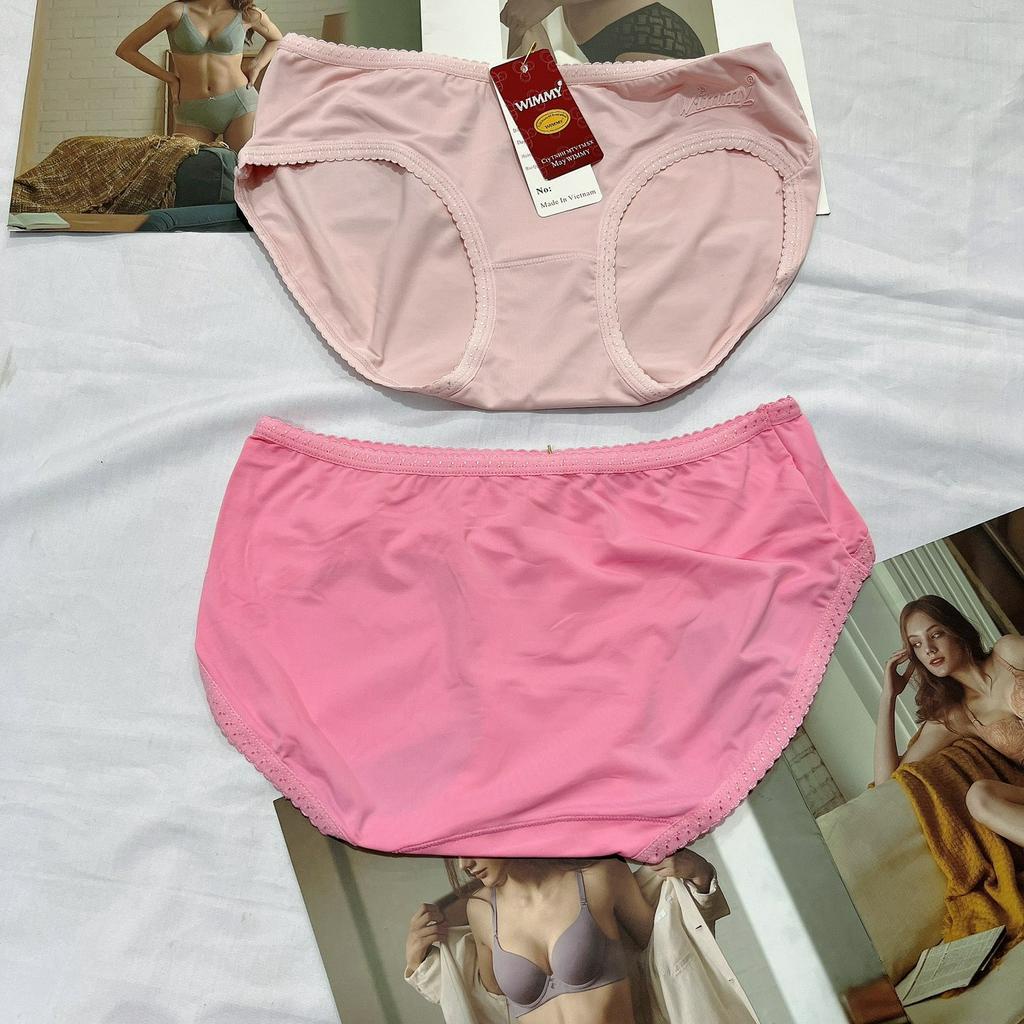 Quần lót nữ thun lạnh trơn Wimmy cạp vừa chất liệu mềm mịn thoáng mát size 50kg-60kg