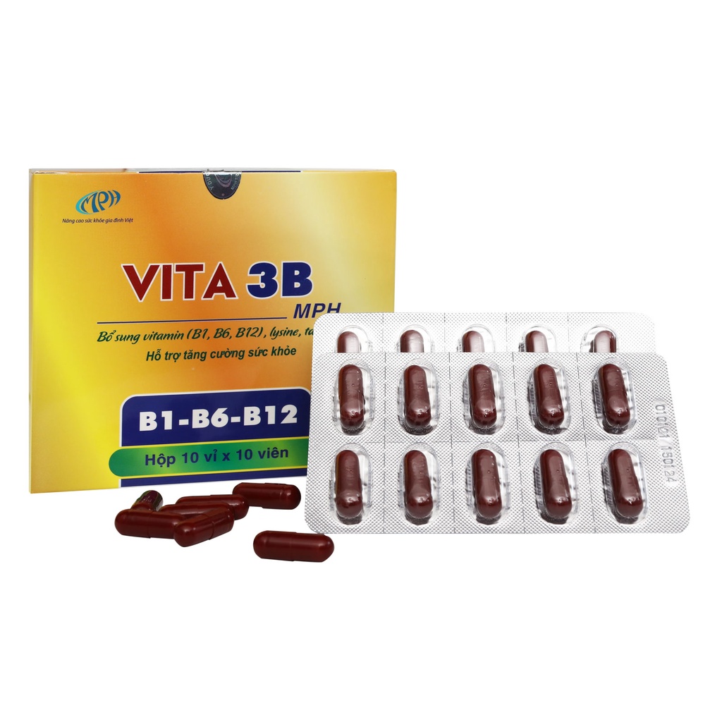 Vitamin 3b Vita3B - Cung cấp các vitamin thiết yếu cho cơ thể: B1, B6, B12. Hỗ trợ tăng cường sức khỏe, giảm mệt mỏi.