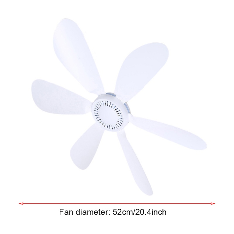 Quạt Trần Mềm Một Tốc Độ 220V 20W 6 Flabellums 20.4in Phích Cắm US Cho Phòng Ngủ