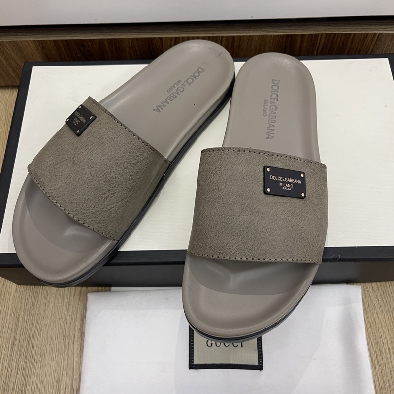 ( DA BÒ Thật ) Dép da nam da bò thật mới nhất đế xám khói kèm ảnh thật )