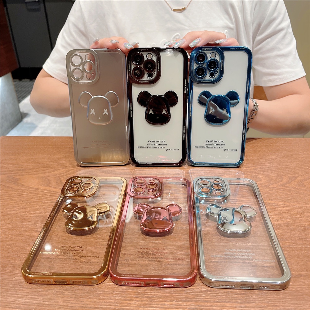 Ốp Điện Thoại Tpu Mềm Trong Suốt Họa Tiết Gấu Kaws 3d Cho Iphone 11 12 Pro Max Mini 12pro Se 2020 X Xs Max Xr 7 8 Plus