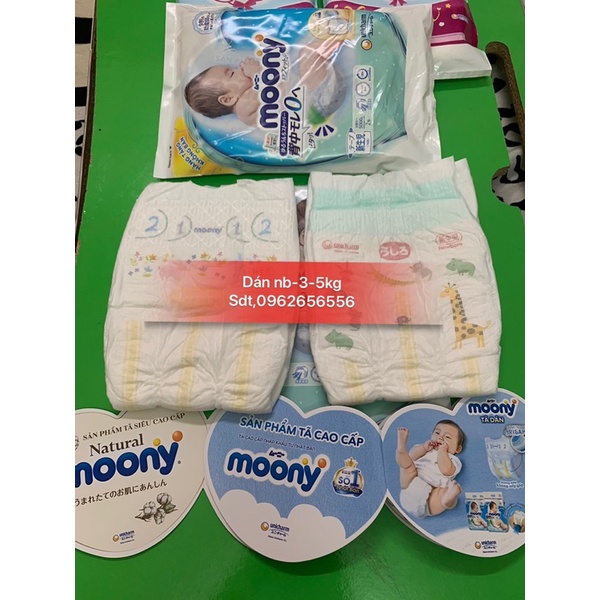 Tã dán sơ sinh Moony 3-5kg gói 2 miếng